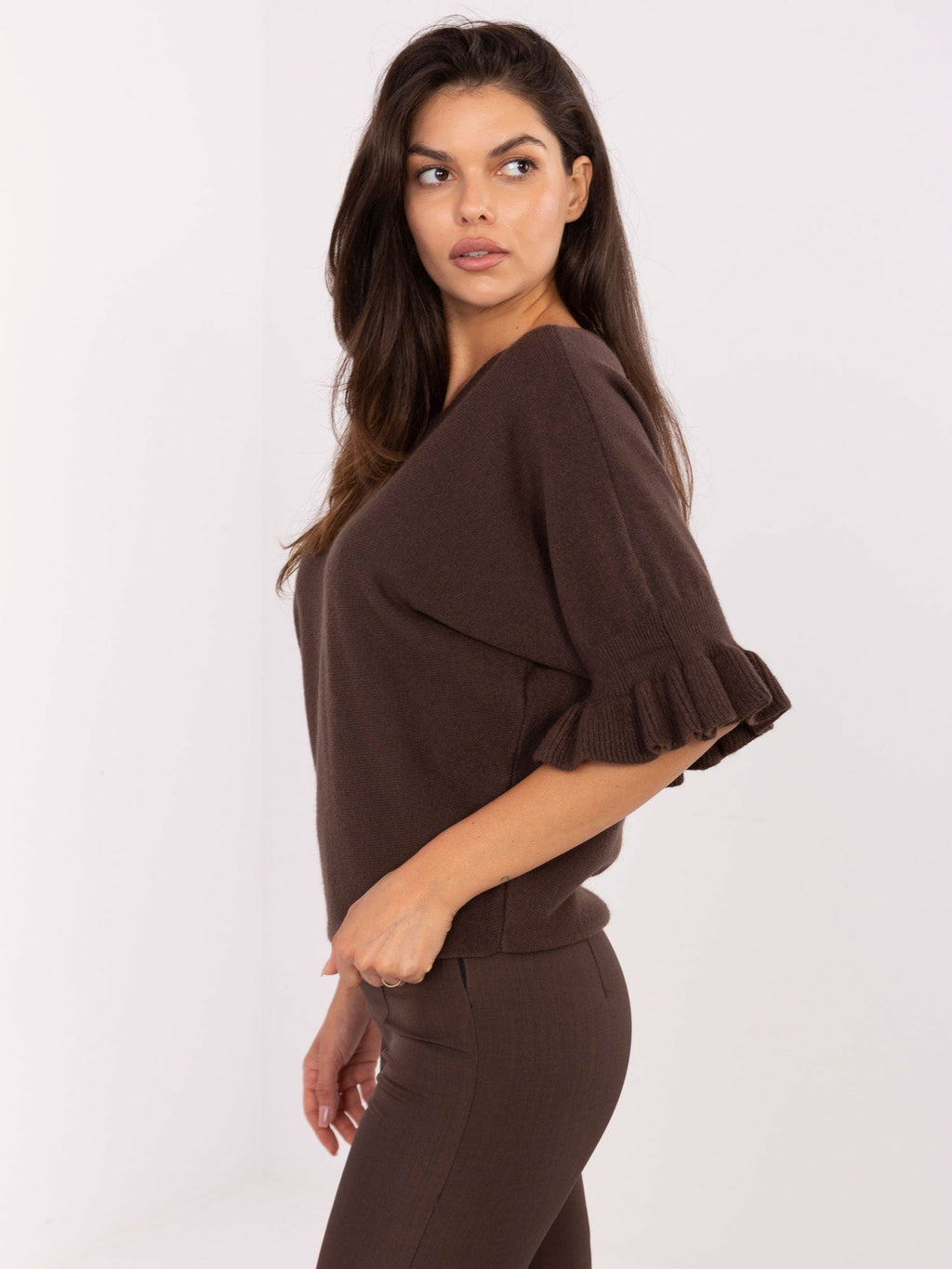 Maglia Elegante con Maniche a Volant in Viscosa (Constance)