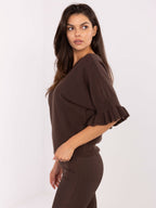 Maglia Elegante con Maniche a Volant in Viscosa (Constance)