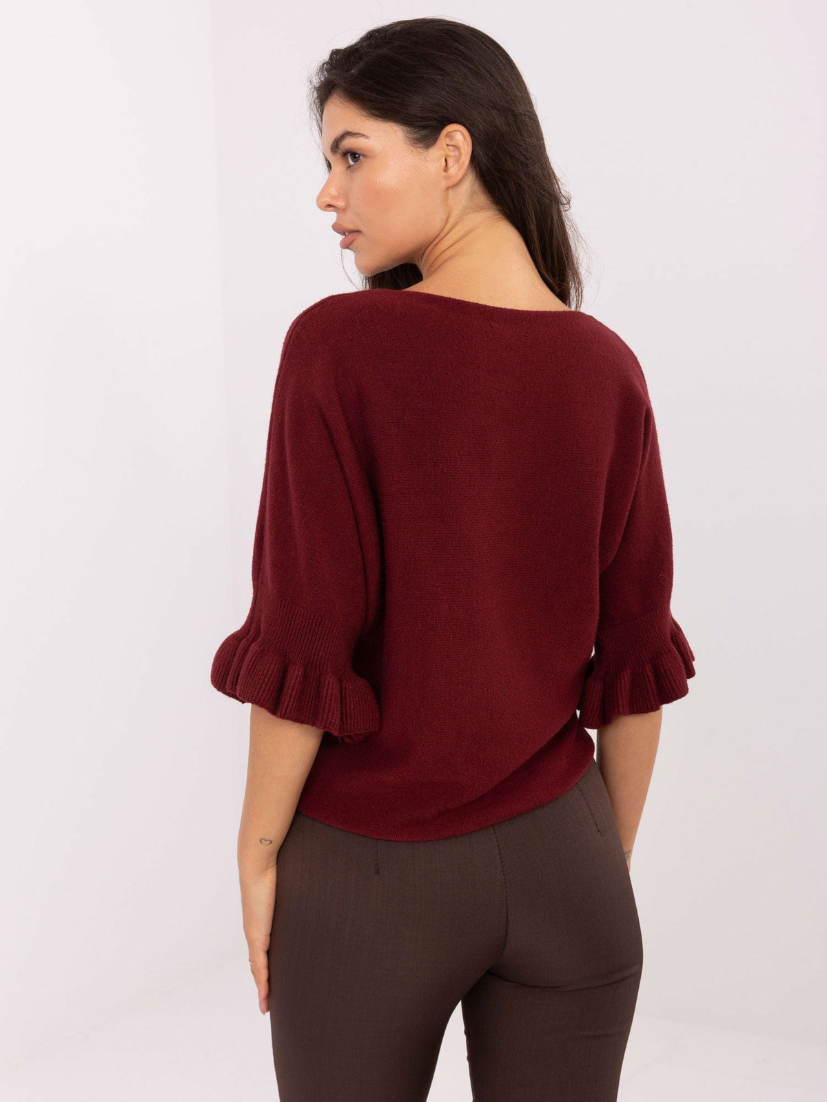 Maglia Elegante con Maniche a Volant in Viscosa (Constance)