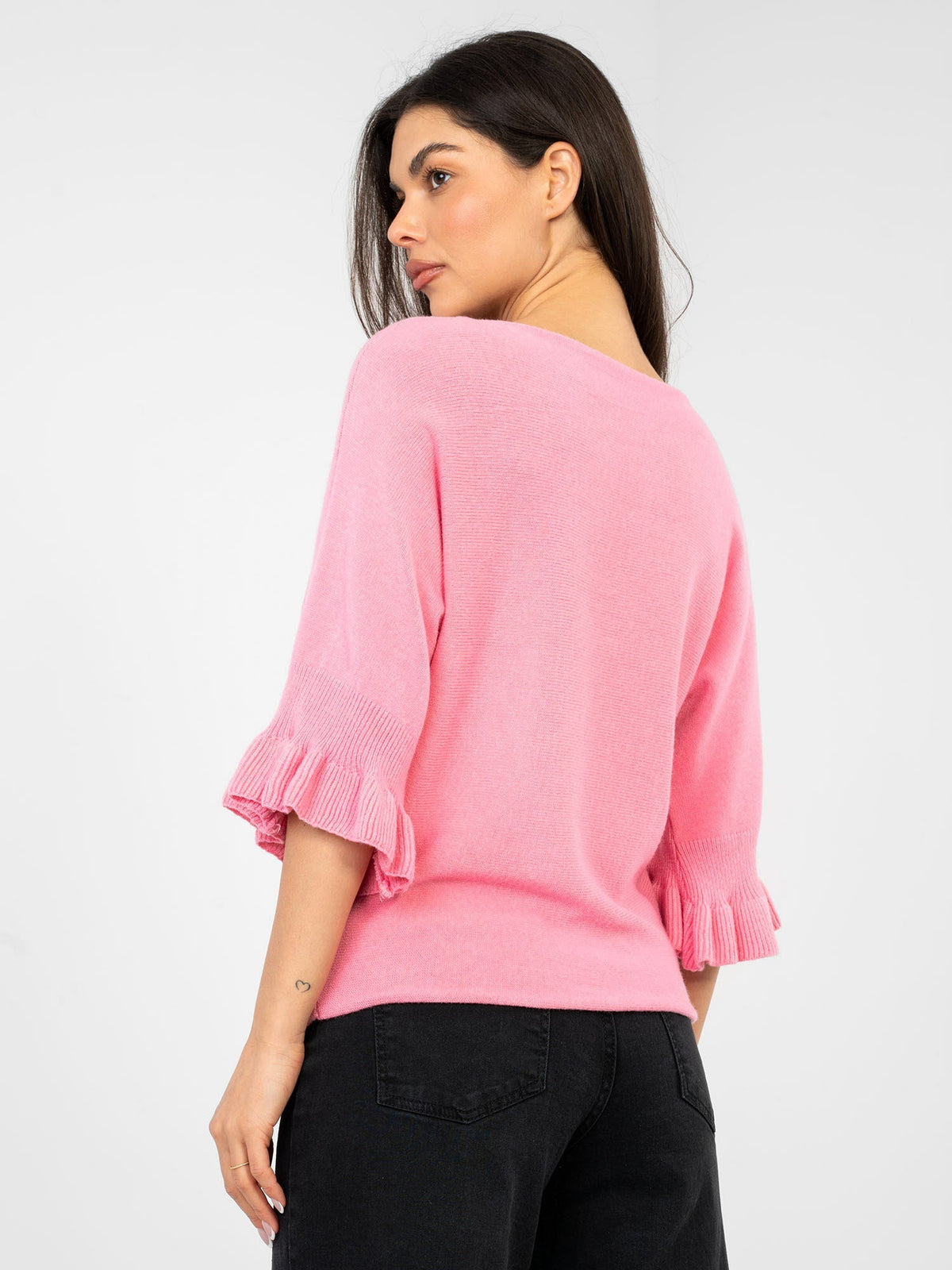 Maglia Elegante con Maniche a Volant in Viscosa (Constance)