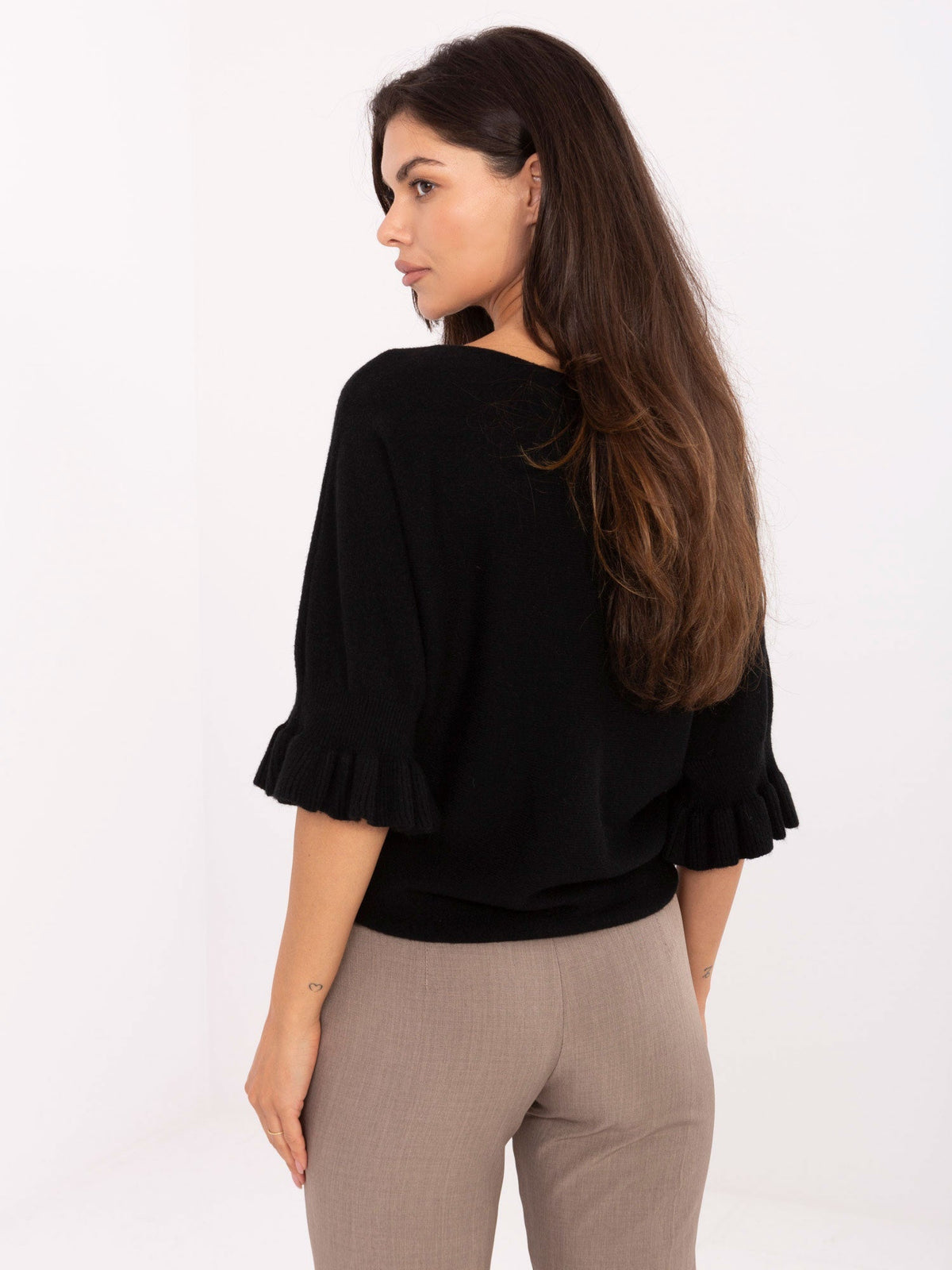 Maglia Elegante con Maniche a Volant in Viscosa (Constance)
