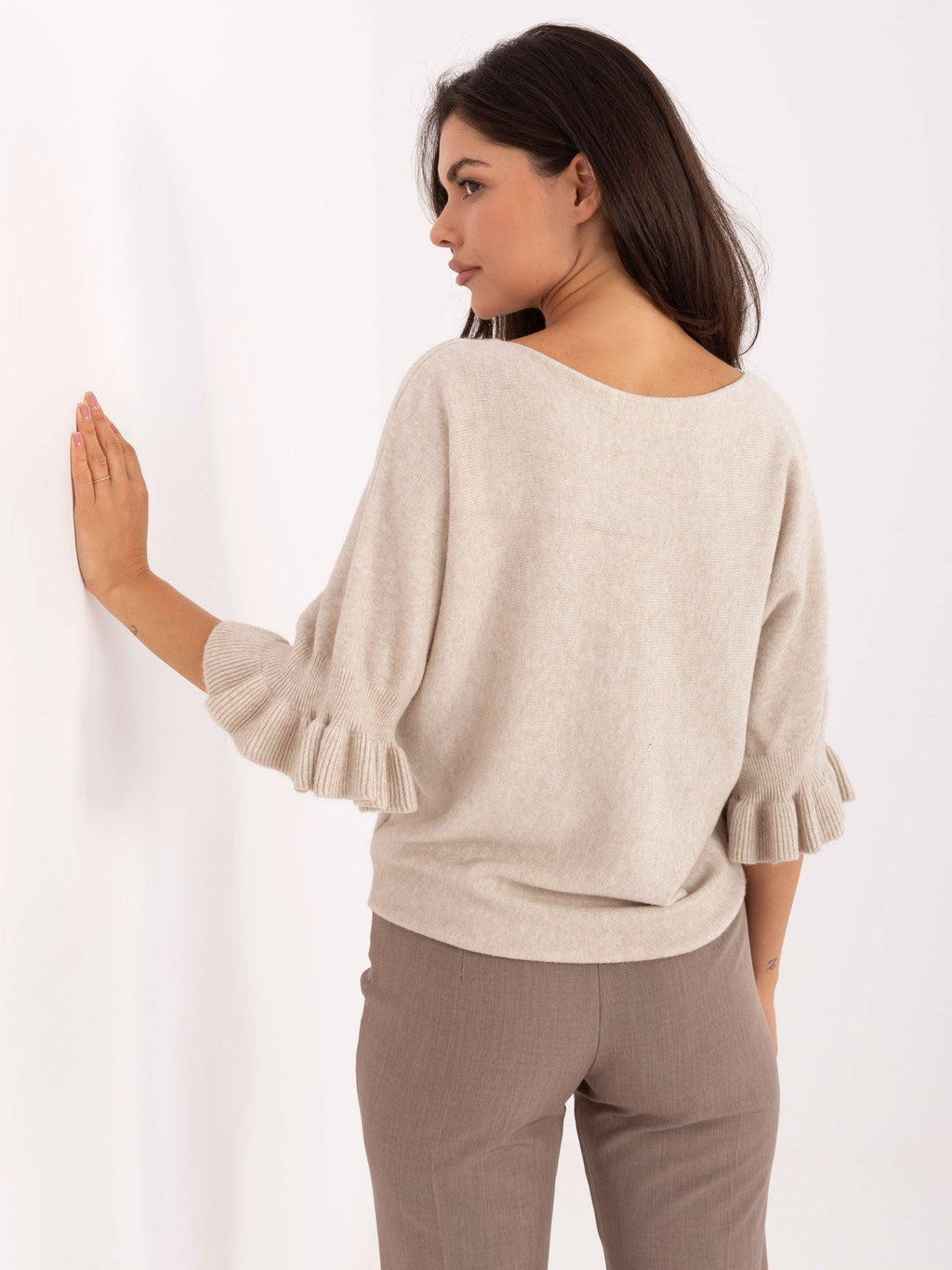 Maglia Elegante con Maniche a Volant in Viscosa (Constance)