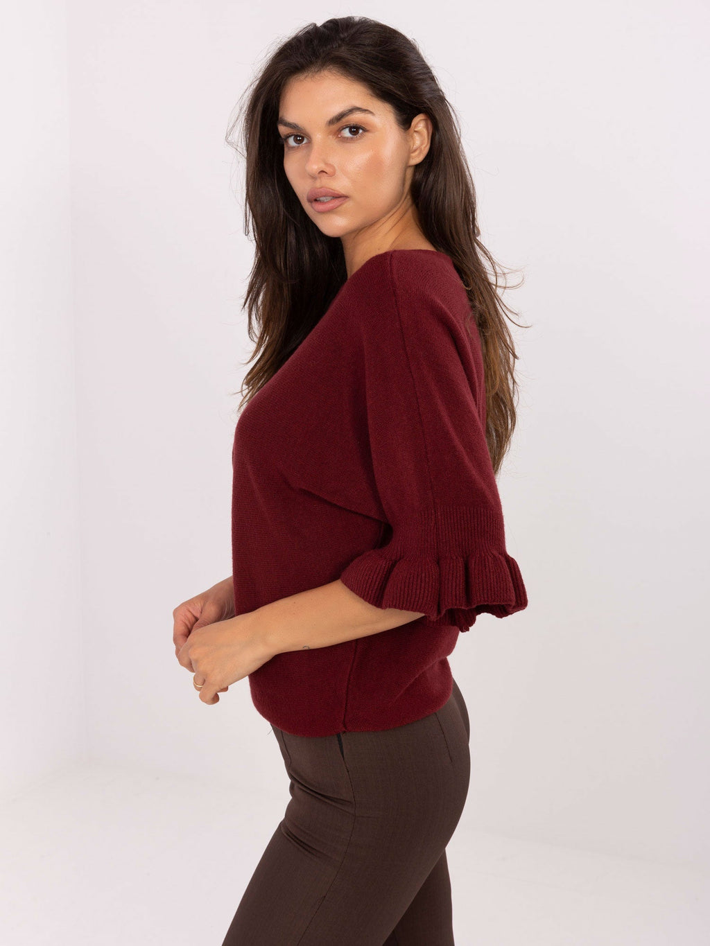 Maglia Elegante con Maniche a Volant in Viscosa (Constance)