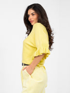 Maglia Elegante con Maniche a Volant in Viscosa (Constance)