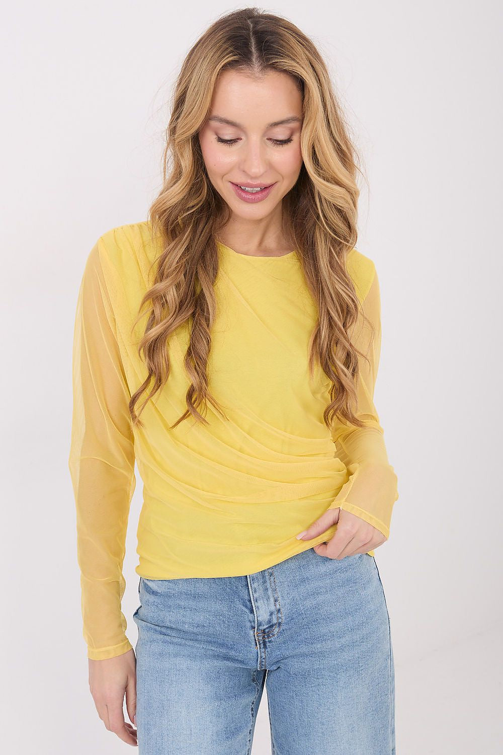 Giallo / Universale Maglia elegante in mesh delicato