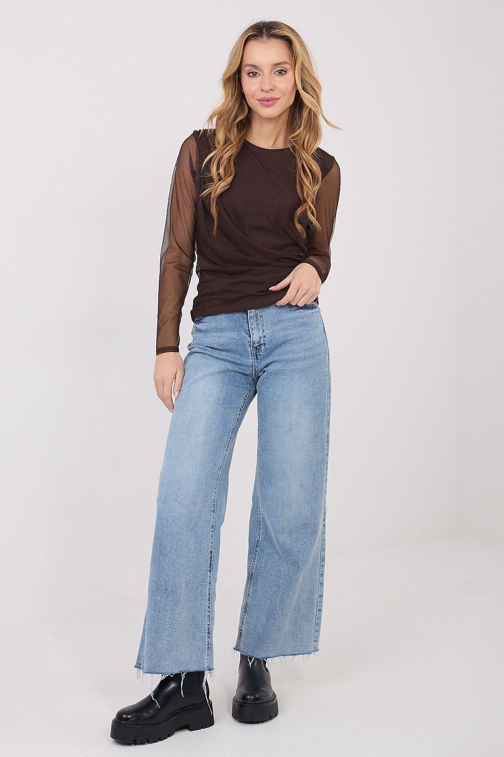 Marrone / Universale Maglia elegante in mesh delicato