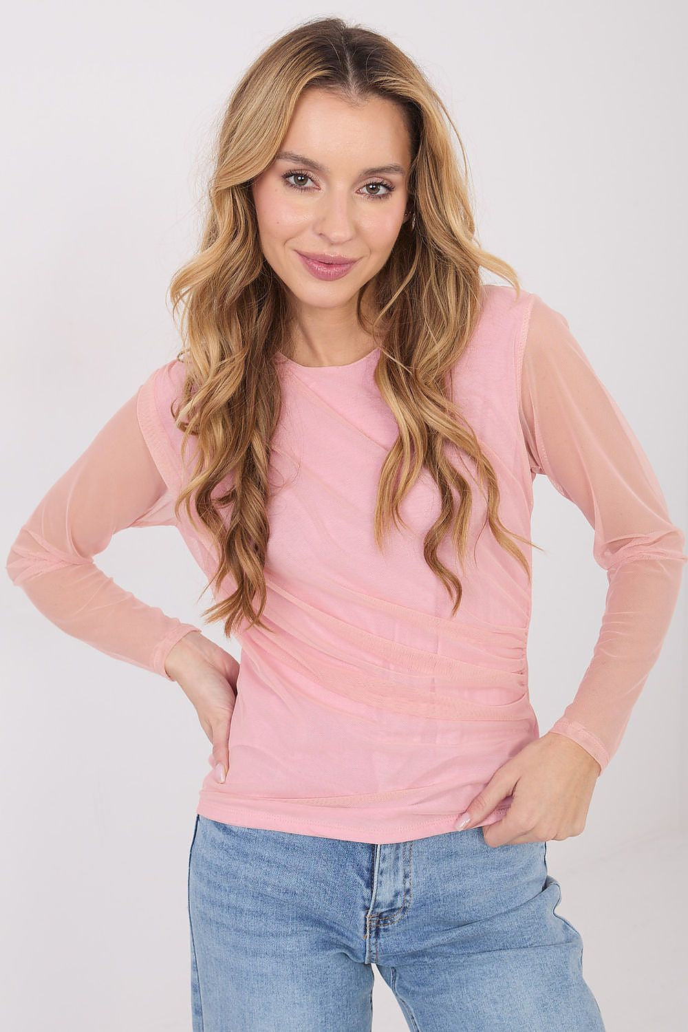 Rosa / Universale Maglia elegante in mesh delicato - ELISA