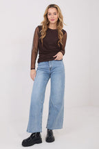 Marrone / Universale Maglia elegante in mesh delicato