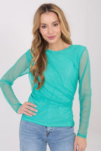 Azzurro / Universale Maglia elegante in mesh delicato
