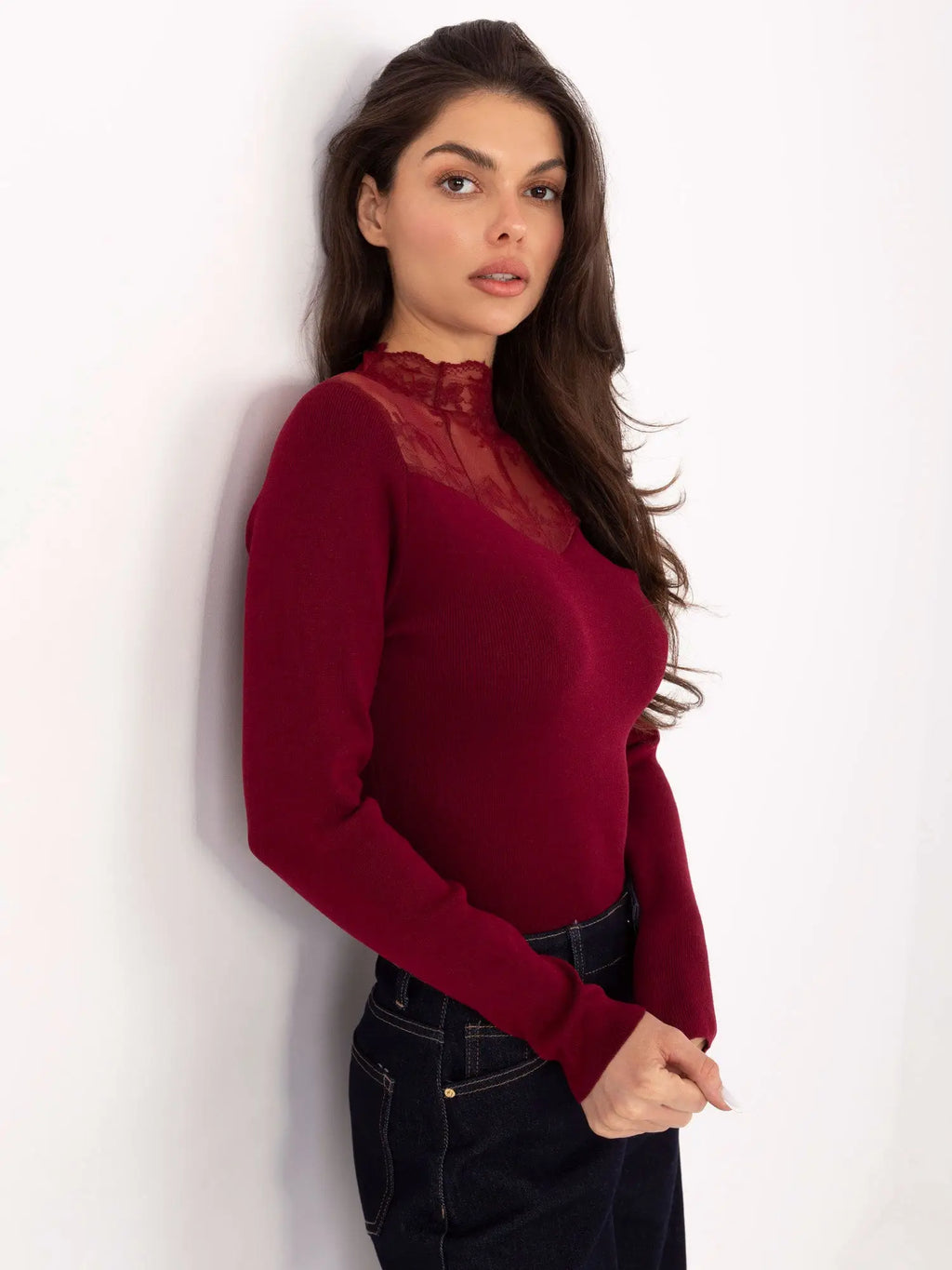 Maglia in viscosa con pizzo - 221407