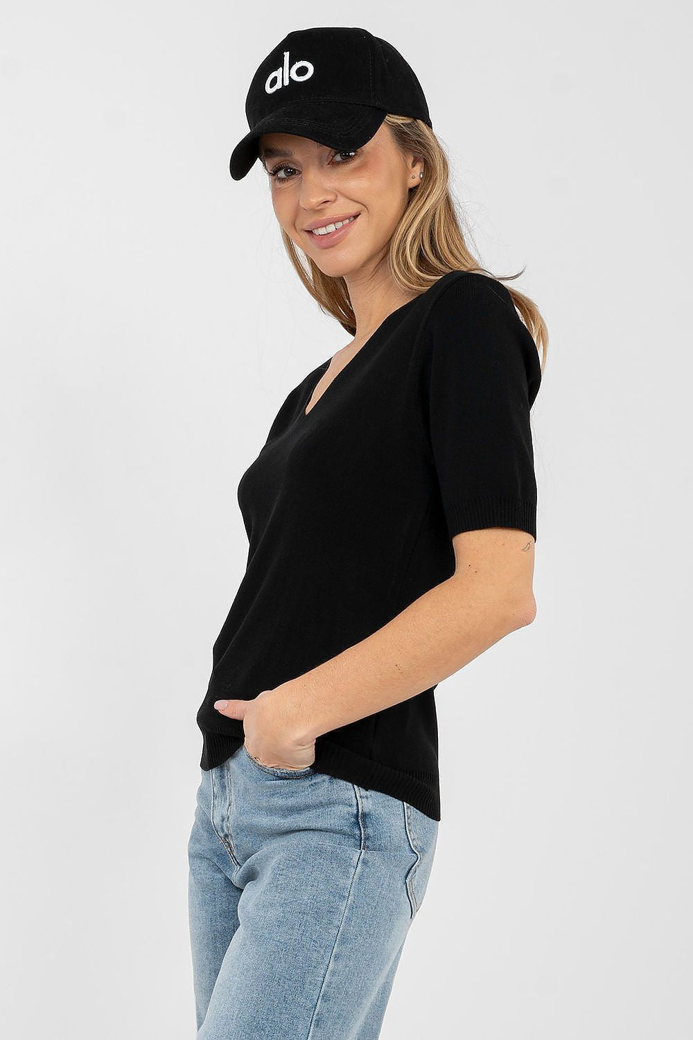 Nero / Universale Maglia a manica corta versatile