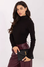 Maglia manica lunga a coste da donna in cotone