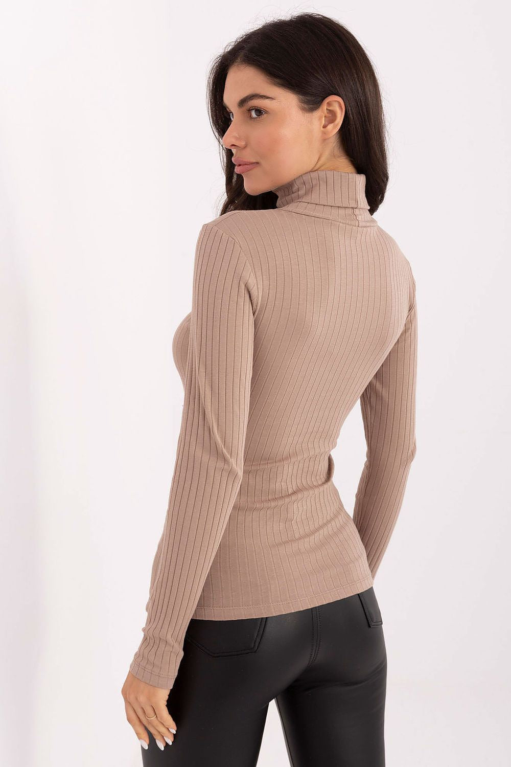 Maglia manica lunga a coste da donna in cotone