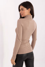 Maglia manica lunga a coste da donna in cotone