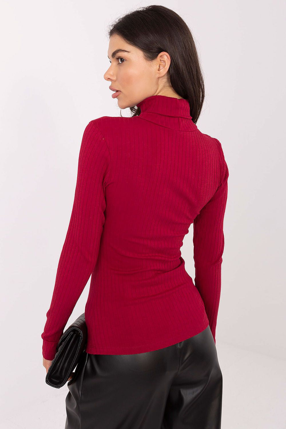Maglia manica lunga a coste da donna in cotone