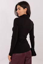 Maglia manica lunga a coste da donna in cotone