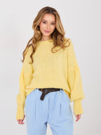 Giallo / ONE SIZE Maglia oversize con maniche a sbuffo