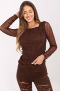 Marrone / Universale Maglia in pizzo traforato - 220321
