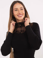 Nero / Universale Maglia in viscosa con pizzo - 221407