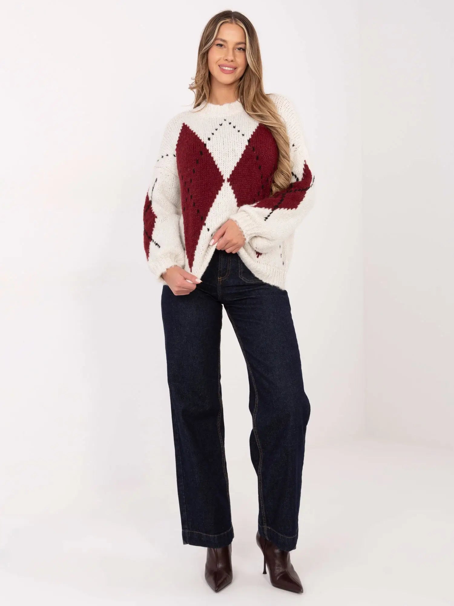 Maglione a rombi da donna - 221750