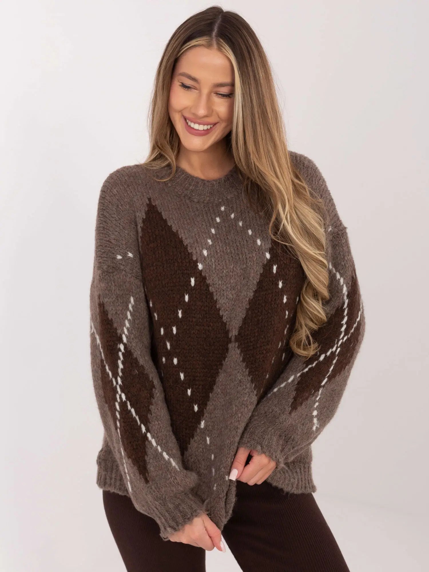 Maglione a rombi da donna - 221750