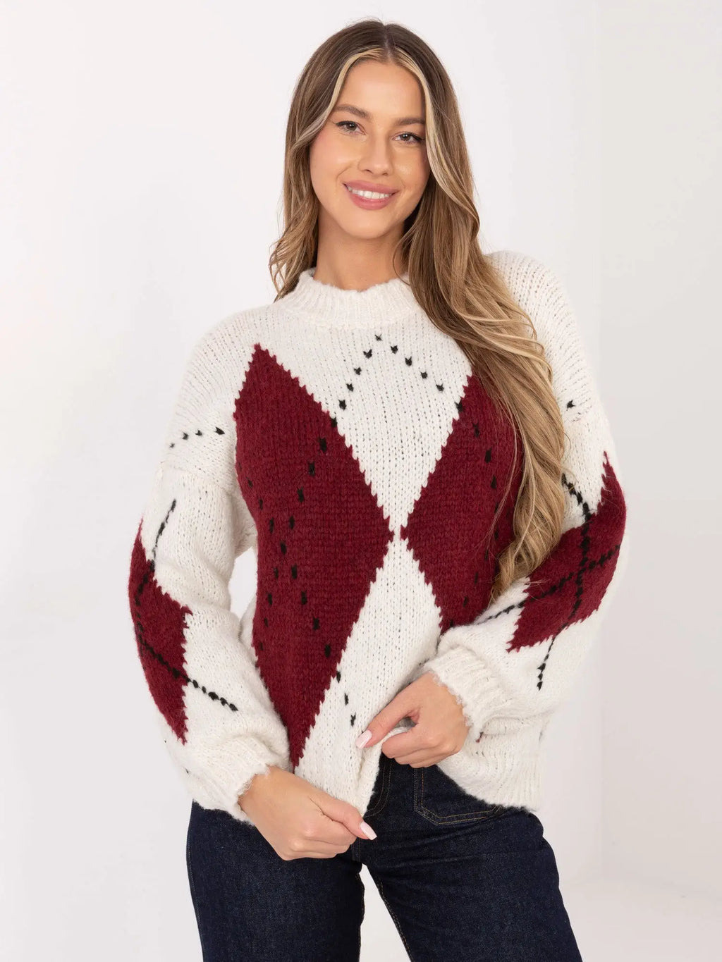 Maglione a rombi da donna - 221750