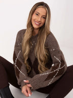 Maglione a rombi da donna - 221750