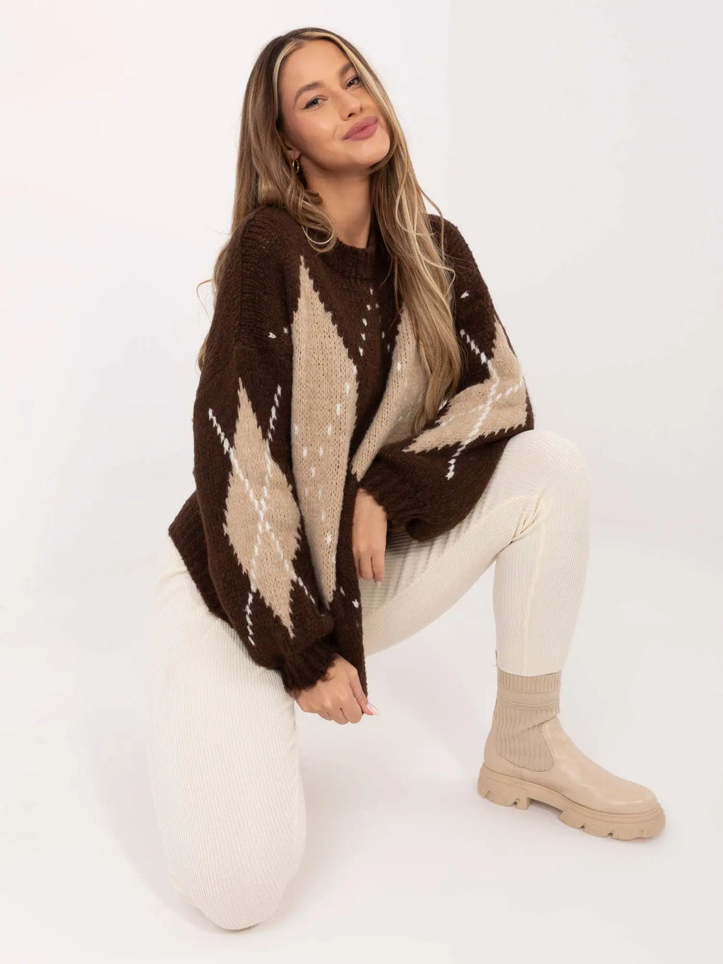 Maglione a rombi da donna - 221750