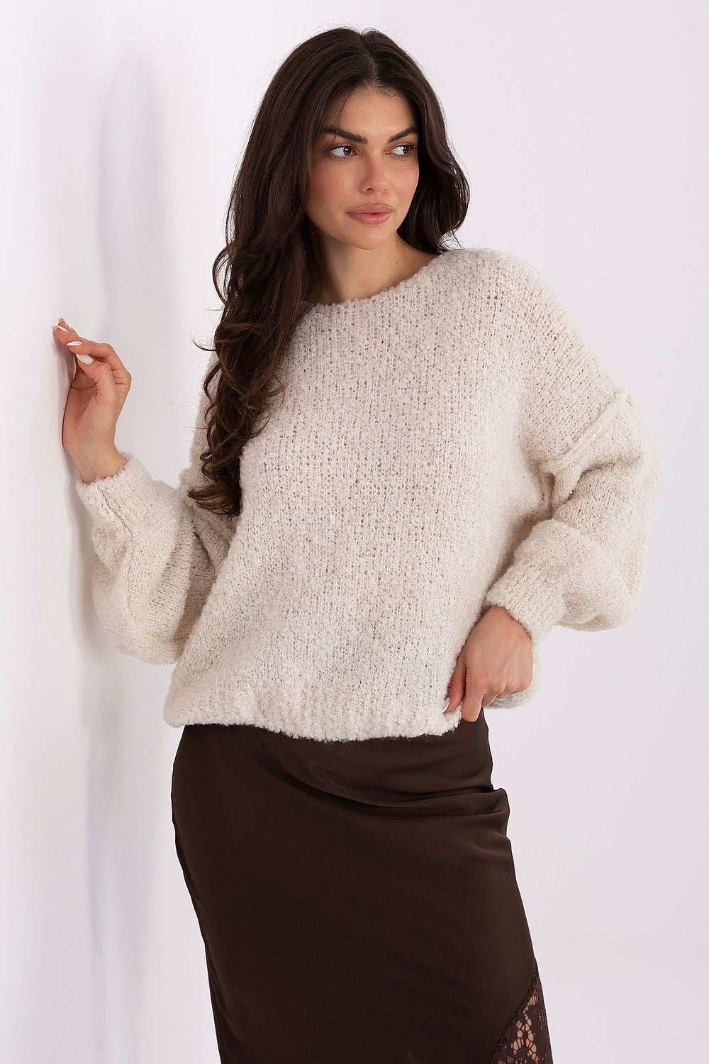Beige / Universale Maglione boucle elegante da donna