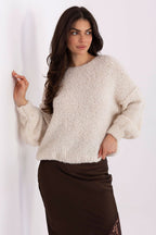 Beige / Universale Maglione boucle elegante da donna