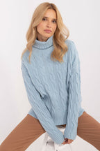 Azzurro 3 / Universale Maglione con collo alto da donna
