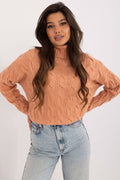 Arancione / Universale Maglione con collo alto da donna