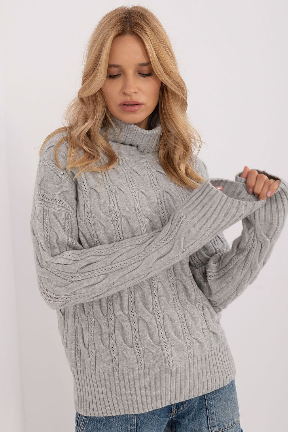 grigio 2 / Universale Maglione con collo alto da donna