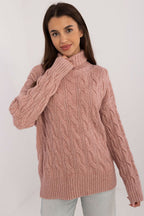 rosa 2 / Universale Maglione con collo alto da donna - ANNA