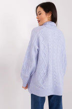 Maglione da donna morbido con motivo plaid trecce - 187742