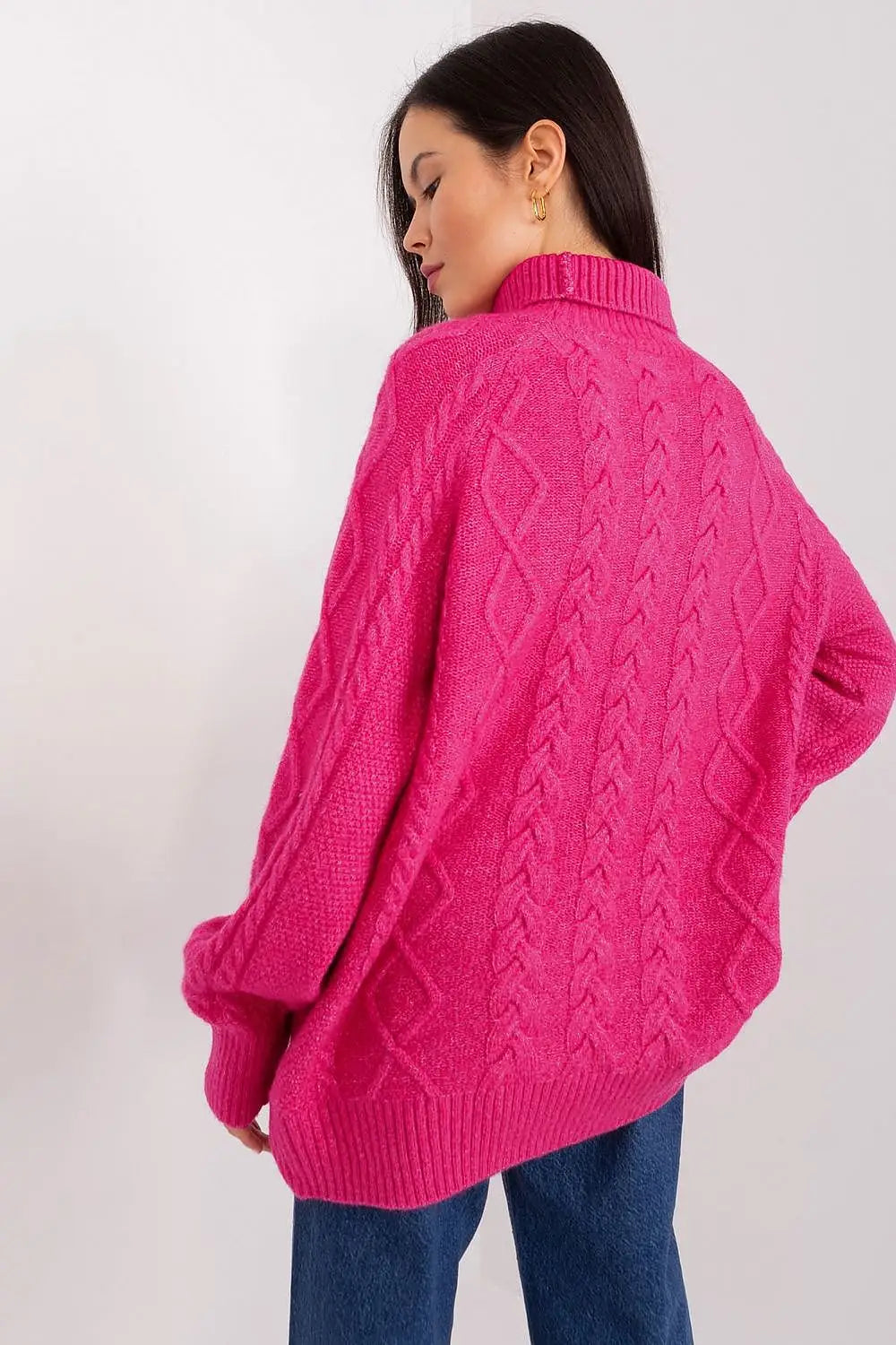 Maglione da donna morbido con motivo plaid trecce - 187742