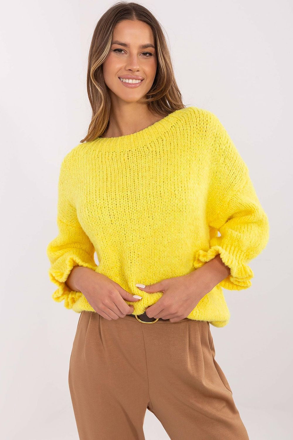 Giallo / Universale Maglione da donna con balze