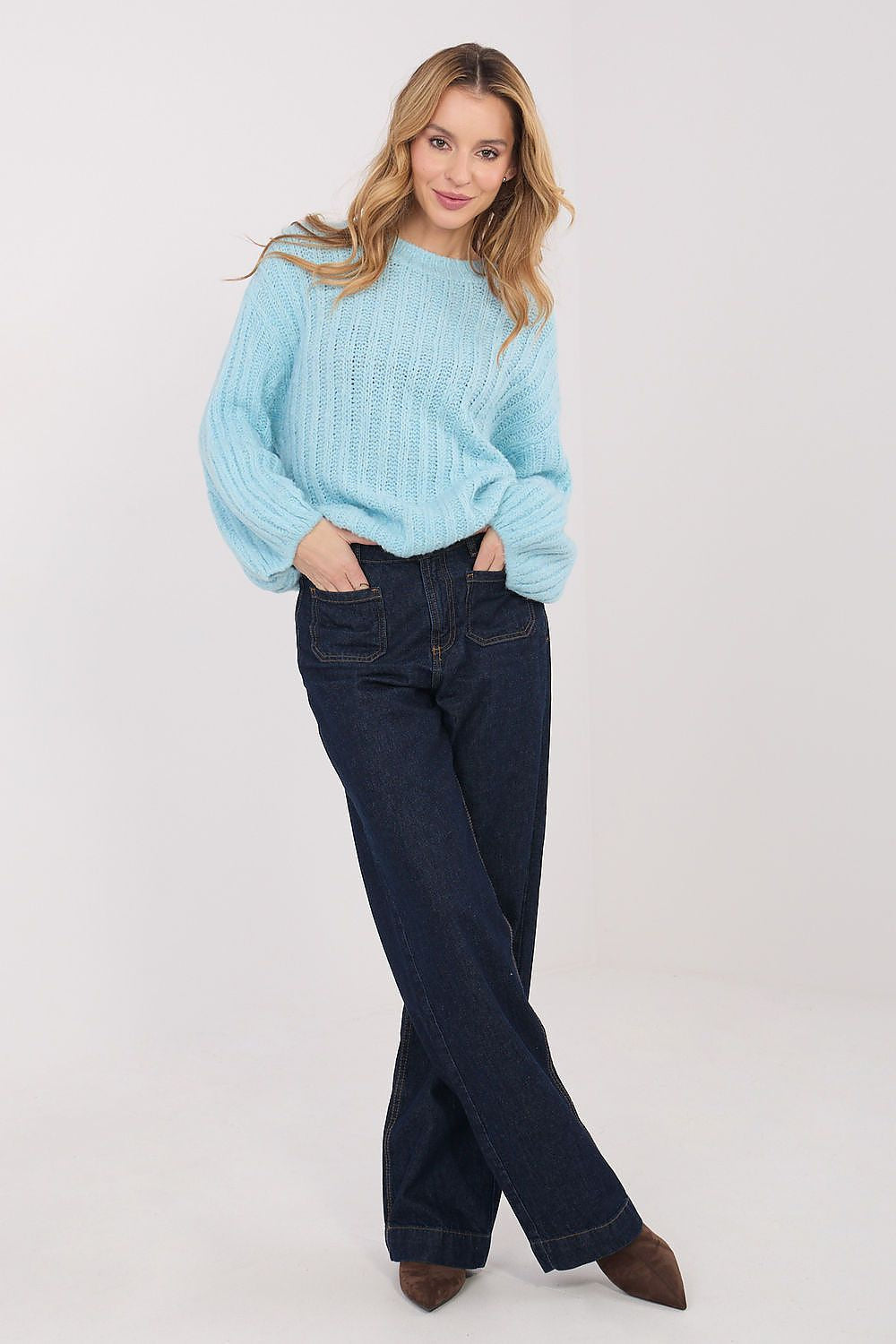 Maglione da donna caldo con lana e viscosa - 223409