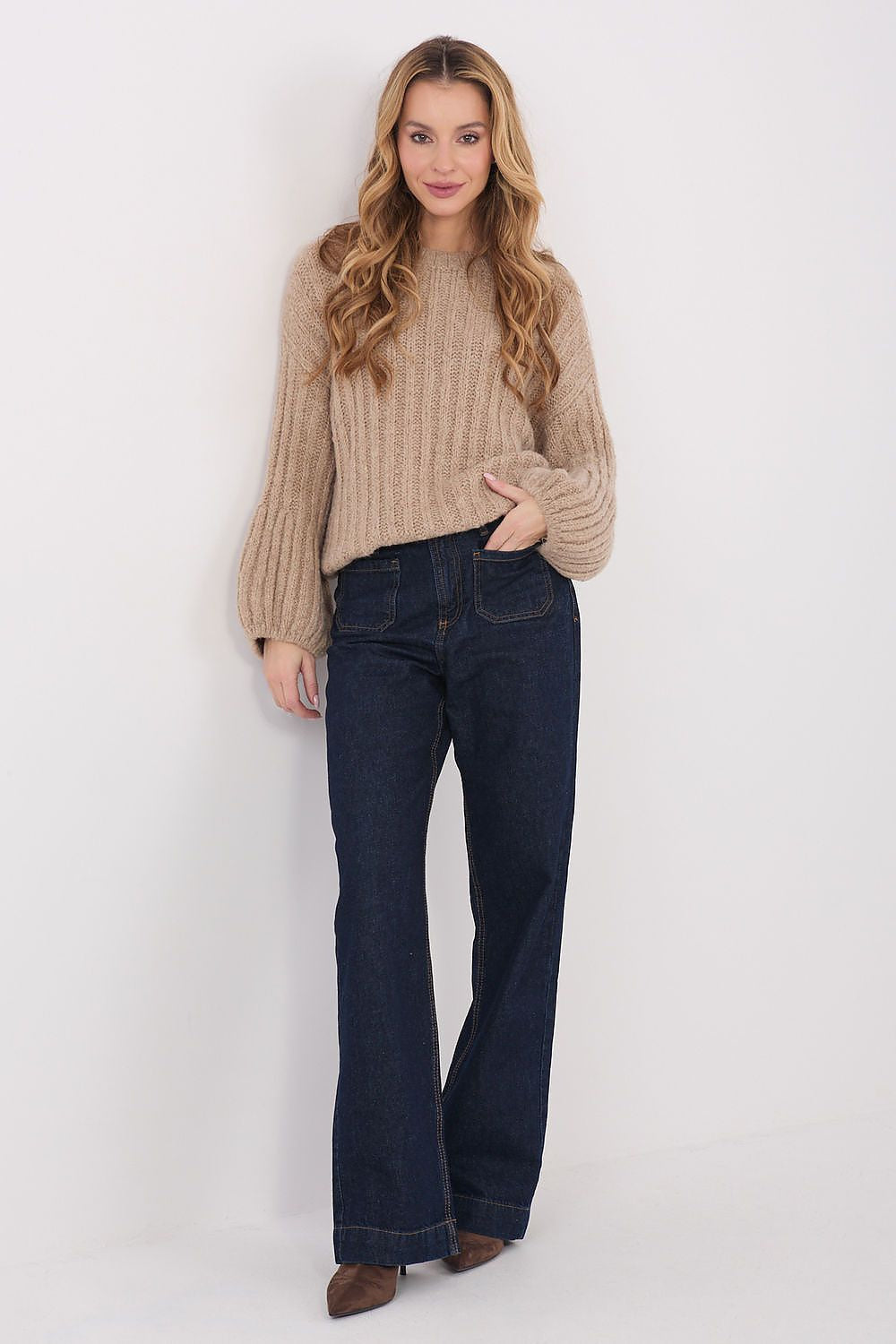 Maglione da donna caldo con lana e viscosa - 223409