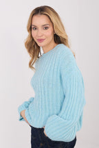 Azzurro / Universale Maglione da donna caldo con lana