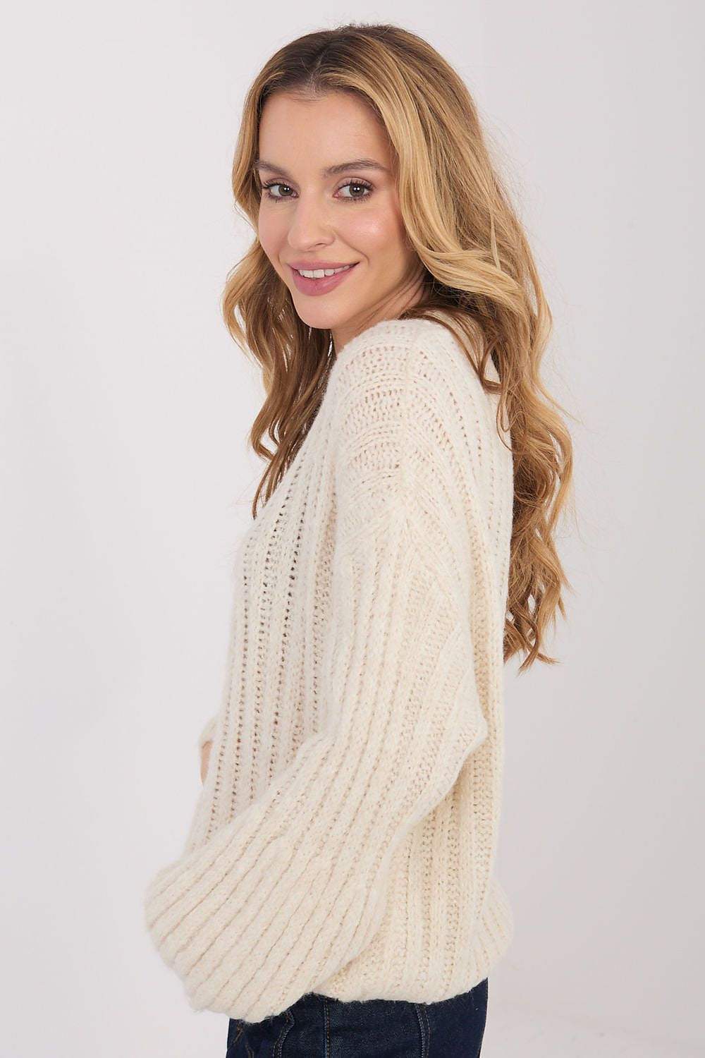 Maglione da donna caldo con lana e viscosa - 223409