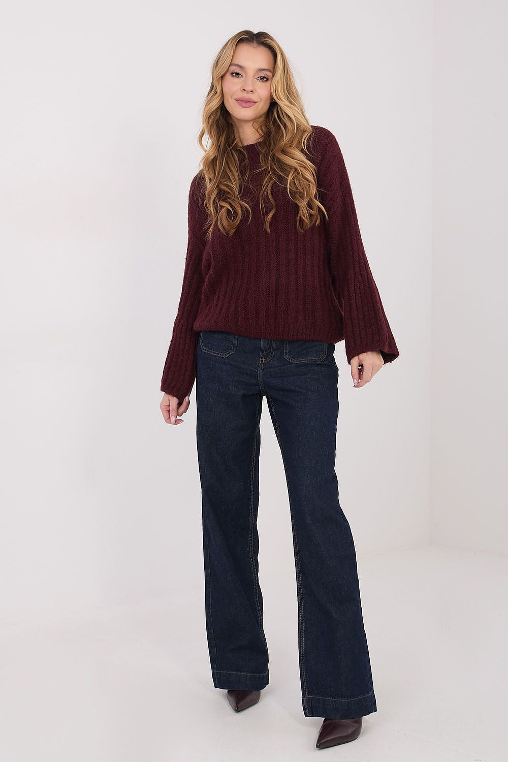 Maglione da donna caldo con lana e viscosa - 223409