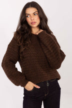 Marrone / Universale Maglione donna in maglia a nido d’ape