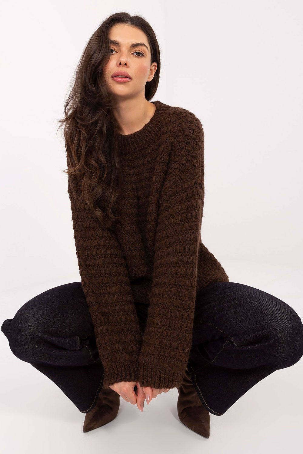 Maglione donna in maglia a nido d’ape - 223168