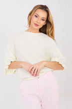 Beige / Universale Maglione donna manica a 3/4 - HELENA