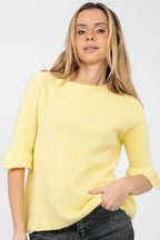 Giallo / Universale Maglione da donna maniche 3/4 - 223743