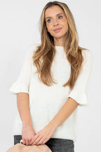 Beige 2 / Universale Maglione da donna maniche 3/4 - 223743