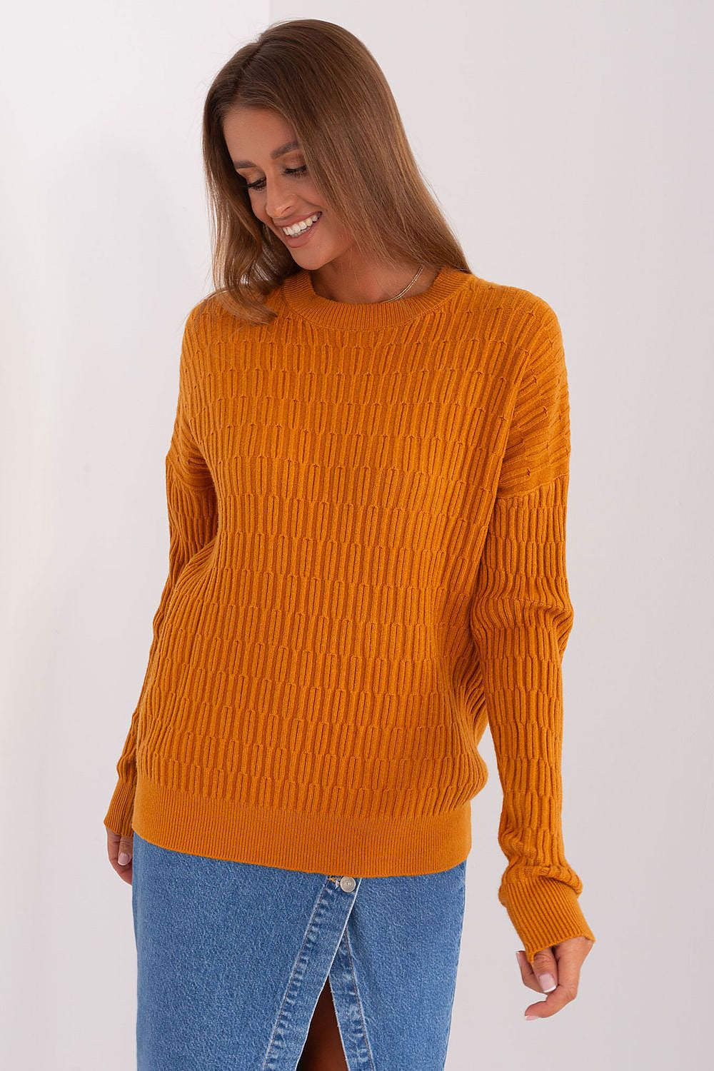 Arancione / Universale Maglione da donna in misto viscosa