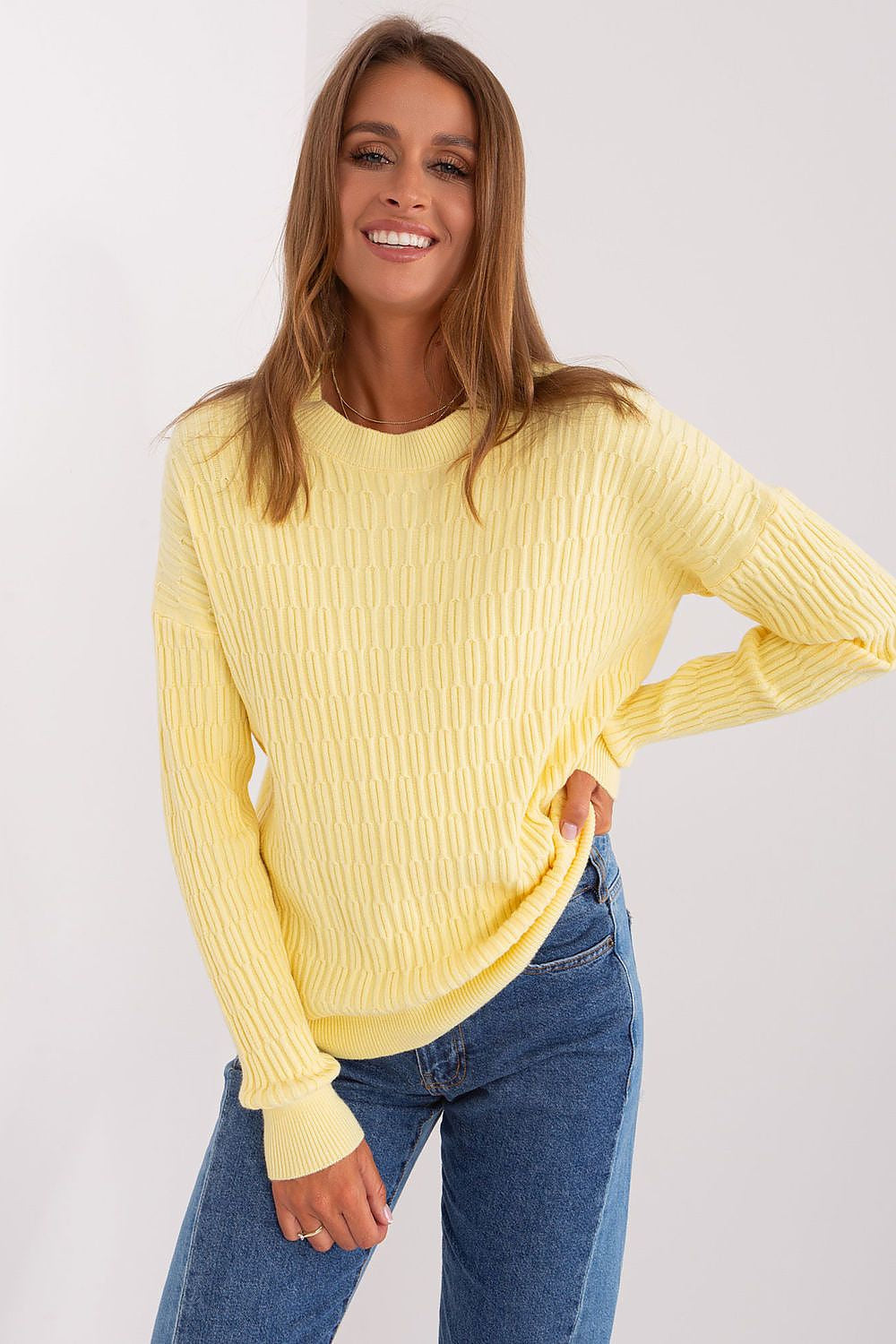 Giallo / Universale Maglione da donna in misto viscosa