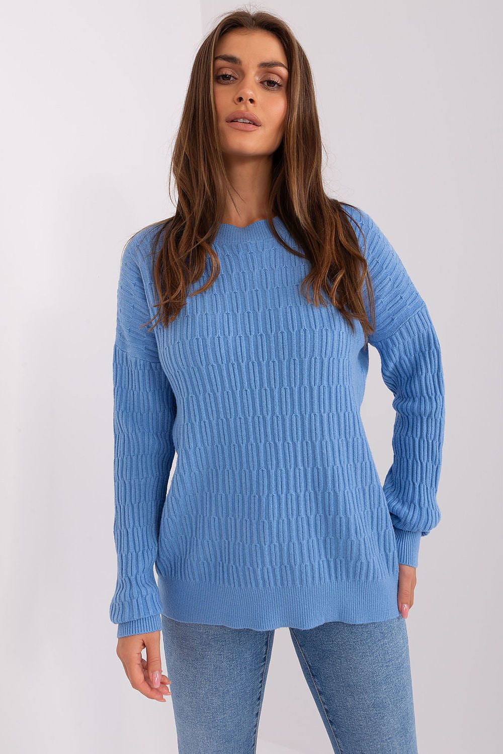 Azzurro / Universale Maglione da donna in misto viscosa